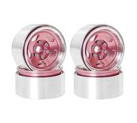 Rc Upgrade Model Five-star 1.9/2.2-inch Wheels Hub 4pcs Metal For AXIAL For SCX10 90046 For Traxxas For TRX4 For Defender D90 1/10 RC Car Parts Replacements(Pink,2.2inch)