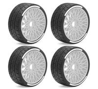 Rc Upgrade Model For Arrma For Infraction For Limitless For Felony For FSRC GT For HuanNao X3GT 1/7 1/8 RC Car 4PCS Tires Accessories Upgrade Repair Modify Parts(White)