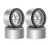Rc Upgrade Model For Hsp For Redcat For Wraith For Tamiya For Axial For Scx10 D90 For Hpi 1/10 RC Car Metal 1.9 Beadlock Wheel Rim Hub Tires Upgrade Parts(Silver)