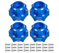 Rc Upgrade Model For Proline For Arrma For Senton For Granite 1/10 Rc Car Remote Control Aluminum 4 Pcs 6x30 To 14Mm Hex Adapter Upgrade Repair Modify Parts(Blue)