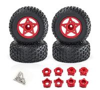 Rc Upgrade Model For Slash For ARRMA For SENTON For Vkar For SCTX10 For HPI 1/8 1/10 Rc Car 4Pcs 109Mm Tire With 12 14 17Mm Wheel Hex Upgrade Parts(Red)