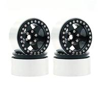 Rc Upgrade Model For Traxxas For Hsp For Redcat For WRAITH For Tamiya For Axial For SCX10 D90 For HPI 1/10 RC Car Metal 4PCS 1.9 Beadlock Wheel Rim Hub Parts(Black 1)