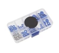 RC Upgrade Parts For 125Pcs Box Aluminum Alloy Countersunk Head Round Head M2.5 M3 M4 1/10 1/8 Screw Gasket Nut Set All Model RC Cars Accessories(Blue)