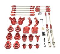 RC Upgrade Parts For HB For Toys R1001 R1002 R1003 1/10 Metal Portal Axle Gear Housing Diff Cover Axle Mount Drive Shaft Link Kit RC Car Upgrade Parts(Red)