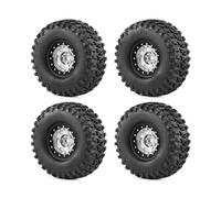 Rc Upgrades Parts For Axial For SCX10 For TRX4 For TRX6 Gen8 1/10 4PCS 2.2" RC Crawler Tires With Beadlock Wheels 12mm Hex Adapter Easy Install(Black)