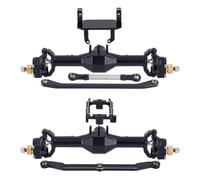 Rc Upgrades Spare For TRX4M 1/18 RC Crawler Car Brass Aluminum Diamond Portal +10mm Axle With Lay Down Servo Mount Links Upgrade Parts(Black 1)