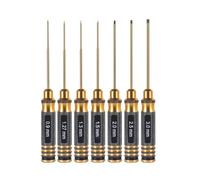 RC Upgrades Spare Parts 7-piece Set With Gold Round Handle And Titanium Plated Hexagonal Inner Corner Steel Hex Screwdriver Set 0.9/1.27/1.3/1.5/2.0/2.5