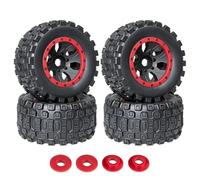 RC Upgrades Spare Parts For Arrma Kartun For Outcast 8S For Traxxas For X-Maxx 1/5 1 Set 211mm For Buggy Tire Tyre With 24mm Wheel Hex RC Car(Red)