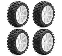 RC Upgrades Spare Parts For Arrma Typhoon Tr 1/8 4Pcs Scale RC Tires 17mm Hex - Monster Claw Chocolate Off-Road Upgrade Parts(Style 1 white)