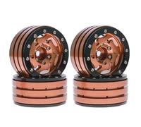 RC Upgrades Spare Parts For Axial For SCX10 For TRX4/6 1/10 1.9" Metal Beadlock Wheels Rims W/Tornado Holes -Premium RC Crawler(Chocolate)