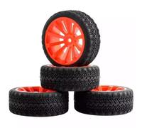 RC Upgrades Spare Parts For HSP 94123 94122 Cherry Blossom D3 D4 6087 1:10 Flat Tires Touring Car Road For Racing For Street Tires(Red)