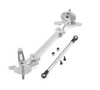 RC Upgrades Spare Parts For Tamiya 1/14 RC Truck Tractor Car Upgrades Parts Metal Front Axle Steering Assembly Link Pole Linkage Rod No Power(Silver,Type-B)