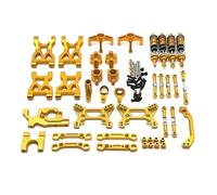 RC Upgrades Spare Parts For WLtoys 104072 1/10 Metal Upgrade For Swing Arm Pull Rod Steering Cup Shock Absorber 13 Piece Kit RC Car Parts(Yellow)