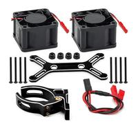 RC Upgrades Spare Parts For X-Maxx 6S 8S For Arrma For Kraton For Outcast 1/5 Dual Cooling Fan 4985 1717 Motor Heat Sink Kit RC Car Upgrade(Black)