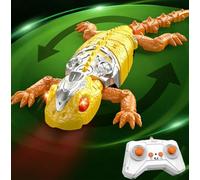 RC Wall Crawler Gecko,Wall Climbing Gecko Toy with LED Eyes & Remote Control, Floor Ceiling Crawling Electric Lizard Rc Car Toy for Kids, Fun Novelty Toys Gifts for Ages 4 and Up Boys Girls (Yellow)