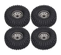 RC Wheel, 10 Holes 4pcs 1.7in Width RC Tires with Metal Rims for 1/10 RC Car (Gray)