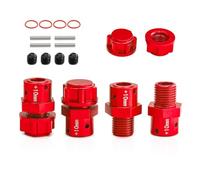 RC Wheel Hex 10mm Widen Wheel Hub Drive 17mm Hex with Anti-dust Cap Nuts 17mm Alum for Arrma Kraton Outcast Fireteam Mojave Infraction 6S Felony Limitless Upgrade Parts (Red)