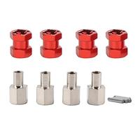 RC Wheel Hex Hub Driver Adapter High Performance Metal Extension Wheel Hex Hub Converter for D90 AX10 CC01 SCX10 Models 12mm Extension Adapter for 1.9 Inches Track Black Red Blue (Red)