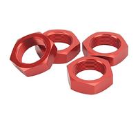 Rc Wheel Nuts, 4 Pcs 24mm Wheel Hex Hub Nut Aluminum Alloy 24mm Hex Hub Rc Car Parts for ARRMA 1/5 Outcast Kraton 8s (Red)