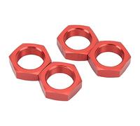 Rc Wheel Nuts, 4 Pcs 24mm Wheel Hex Hub Nut Aluminum Alloy 24mm Hex Hub Rc Car Parts for ARRMA 1/5 Outcast Kraton 8s (Red)