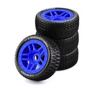 RC Wheel Rim Tyre For ARRMA For Typhoon For TRAXXAS For Small X For E-Revo For Wanderer For Katun For Tailong For T-Shaped 1/8 Off-Road Tire(Blue)