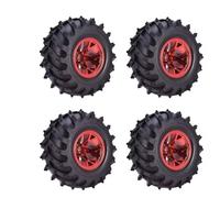 RC Wheel Rim Tyre For Traxxas For Scx10 For Buggy 4PCS 12mm Hub 1/10 Tyre Wheel 120mm 125mm 130mm For Monster Truck Tires Wheels For Buggy RC Car Crawler(Red,56mm)