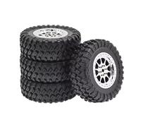 RC Wheel Tires Compatible With MN For MN90 91 99 99S 1/12 RC Car Upgrade Parts 1Sets For Climbing Clip In-Tire Cotton Tire Modification(Silver)