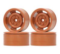 RC Wheel Tires Compatible With Tamiya CC01 For SCX10 TF2 D110 F350 VS4-10 1/10 RC Crawler Car Parts 4Pcs Plastic 1.9" Beadlock Wheel Rim 12mm Hex(Brown)