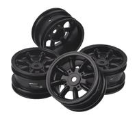 RC Wheel Tires Compatible With Tamiya For Mini For Cooper M05 Pro M06 M07 M08 M-Chassis SW-01 MF-01X MB-01 1/10 RC Car Upgrade Parts Aluminum Wheels Rims(Black)