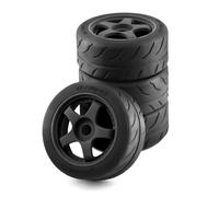 RC Wheel Tires Rims For Arrma 1/7 For Infraction For Limitless For Felony 4pcs 5-Spoke 100x42mm Tire Tyre 17mm Wheel Hex RC Car Upgrade Parts(Black)