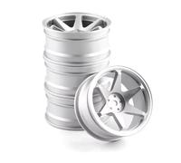RC Wheel Tires Rims For Tamiya For Kyosho For HSP For HPI For Sakura For Traxxas For RedCat 1/10 4pcs 52mm RC On-Road Drift For Racing Car Metal Wheel Rim Hubs(Silver)