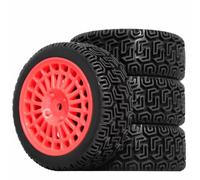 RC Wheel Tires Rims For Tamiya XV01 XV02 For TT01 For TT02 PTG-2 1/10 4pcs 68mm For Rally Tires Rubber Wheel Tire RC Racing Car Upgrade Parts(Red)
