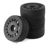 RC Wheel Tires Rims For Thunder God For KM C3 Feishen 1/8 For Rally Car Tire 17MM Adapter Upgrade Accessories Replacement Parts(Black)