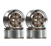 RC Wheel Tires Rims For Traxxas For Trx4-m For Defender For Bronco For Axial For Scx24 For Fms 1/18 4pcs 1 Inch Metal Wheels Upgrade Hub Rim Rc Crawler Car(Khaki)