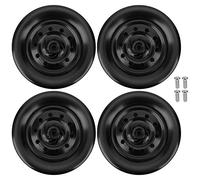 RC Wheels Hubs Aluminum Alloy Replacement Upgrade Parts for WPL D12 RC Truck 4Pcs Set Durable Lightweight High Strength 50mm Diameter (Black)