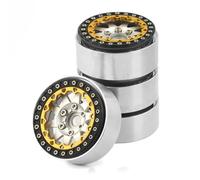 Rc Wheels Rims For Axial For Gladiator Ruitai Grt For TRX4 For SCX10 AXI03006 86181 1/10 4pcs 1.9 Inch Metal Beadlock Wheel Hub Rim RC Crawler Car Spare Part(Silver Yellow)
