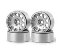 Rc Wheels Rims For Axial For SCX10 D90 CC01 1/10 4pcs 1.9 Inch Metal Alloy Beadlock Wheel Rims Scale RC Crawler Car Truck Upgrade Parts Repair Replacement(Silver)