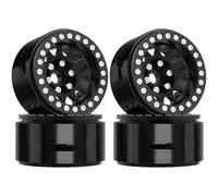 RC Wheels Rims For Axial For SCX10 UTB10 For TRX4 For TRX6 For Redcat Gen7 Gen8 1/10 RC 1.9 Beadlock Wheels Offset 10.5mm Aluminum Rim Hub RC Crawler(Black)