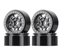 Rc Wheels Rims For Axial For Traxxas For RedCat For Mst For TRX4 For SCX10 90047 AXI03007 D110 1/10 4Pcs Metal Beadlock 1.9" Wheel Rims Hub RC Crawler Car(Gray-Black)