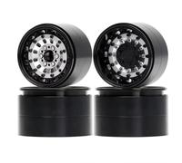 Rc Wheels Rims For Axial For Traxxas For Wraith For TRX4 For TRX6 For SCX10 II RR10 1/10 4Pcs 2.2 Heavy Beadlock Alloy -4/-14MM Negative Offset Wheel Rim Hub RC(Black)