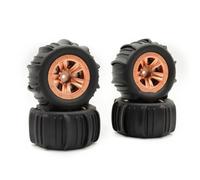 RC Wheels Rims For MJX 14210 16208 16210 For HBX 16889 16890 For MN128 4PCS 12mm Hex Tires Monster Paddle Wheels RC Car Parts(B)