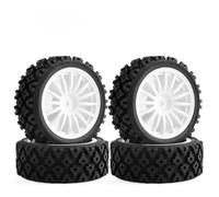 RC Wheels Rims For Tamiya For TT-01 For TT-02 TT01E XV01 XV02 1/10 4PCS 68 * 28mm RC For Rally Car Rubber Wheels Tires Set Upgrade Accessories Parts(White)