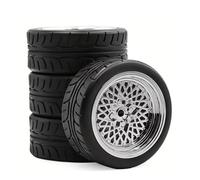 RC Wheels Rims For Tamiya For TT02 For XV01 HSP 94123 For HPI For Kyosho For WLtoys 1/10 4PCS 64mm RC Wheels Tires On-Road For Rally For Racing For Universal