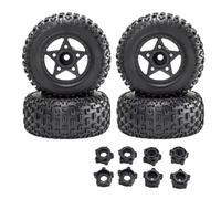 RC Wheels Rims For Traxxas For Slash For Arrma For Senton For Vkar SCTX10 For HPI 1/8 1/10 4Pcs 109mm Short Course Truck Tire With 12mm 14mm 17mm Wheel Hex RC Car(Black)