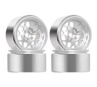 Rc Wheels Rims For Wraith For YETI RR10 For SCX10 II III 90046 For TRX4 For TRX6 D90 CC01 1/10 4PCS Beadlock Wheels Aluminum 2.2 Wheels RC Crawler Car(Silvery)
