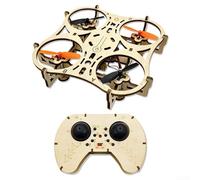 RC Wooden Quadcopters DIY Model Kit with Brilliant LED Lights, 3-Speed Remote Control, One-Button Takeoff, Stable Flight for Adults and Kids