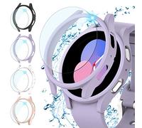 Rc-Z Screen Protector Case for Samsung Galaxy Watch 5/Galaxy Watch 4 40mm, 4+4Pack Bumper & Face Cover Replacement, Purple+Black+Pink+Clear