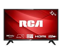 RCA 32 Inch 720P TV, Freeview HD Dolby Digital Audio DVB T2/S2 HD LED Backlighting Display Television, HDMI USB Earphone Output Media Player Monitor PS5 Xbox, Small Screen for Bedroom Kitchen Black