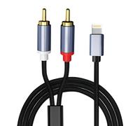RCA Audio Aux Cable, 2-Male Stereo Y Splitter Adapter, 1M 2-Male RCA IOS Adapter for iPhono to Aux Cable Y Splitter Compatible With Phone Pad for Car, Amplifier, Theater, Speaker, DJ Controller