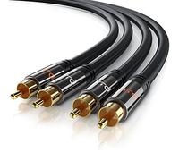 RCA Audio Cable 1m - 2x RCA to 2x RCA Male Stereo Audio Lead for Dolby Digital Surround Sound - Extension Wire for Stereo Sound System TV HDTV Speaker ecc